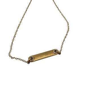 Michael Kors Rose Gold Crystal Bar Logo Necklace